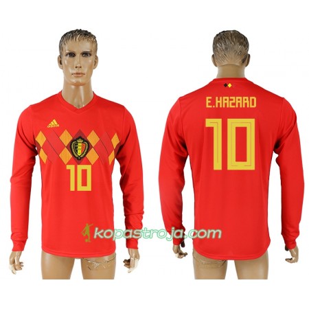 Billiga Fotbollströjor Belgien Eden Hazard 10 WM 2018 Hemma tröja Långärmad