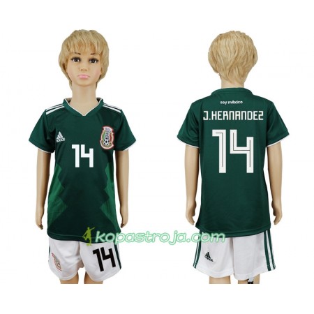 Billiga Fotbollströjor Mexiko Javier Hernandez 14 Barn WM 2018 Hemma tröja