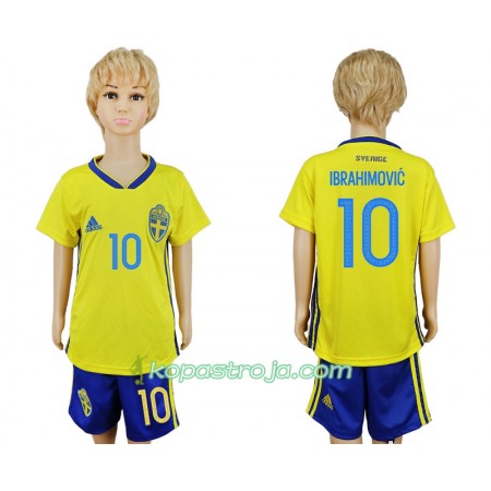 Billiga Fotbollströjor Sverige Zlatan Ibrahimovic 10 Barn WM 2018 Hemma tröja