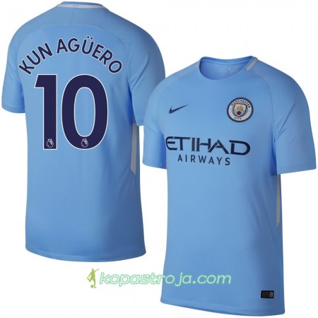 Billiga Fotbollströjor Manchester City Kun Agüero Hemma tröja 2017/18 Kortärmad