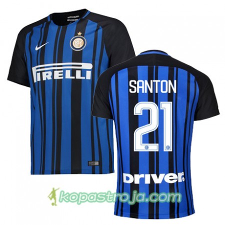 Billiga Fotbollströjor Inter SANTON 21 Hemma tröja 2017/18 Kortärmad