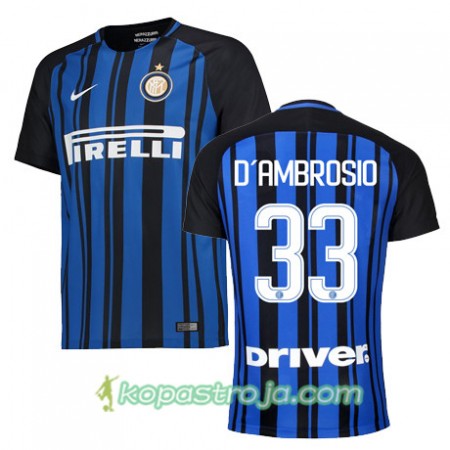 Billiga Fotbollströjor Inter D AMBROSIO 33 Hemma tröja 2017/18 Kortärmad