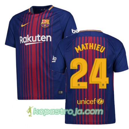 Billiga Fotbollströjor FC Barcelona MATHIEU 24 Hemma tröja 2017/18 Kortärmad