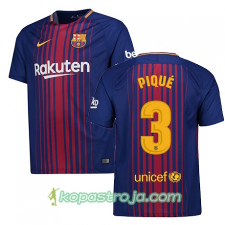 Billiga Fotbollströjor FC Barcelona PIQUE 3 Hemma tröja 2017/18 Kortärmad