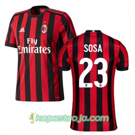 Billiga Fotbollströjor AC Milan SOSA 23 Hemma tröja 2017/18 Kortärmad