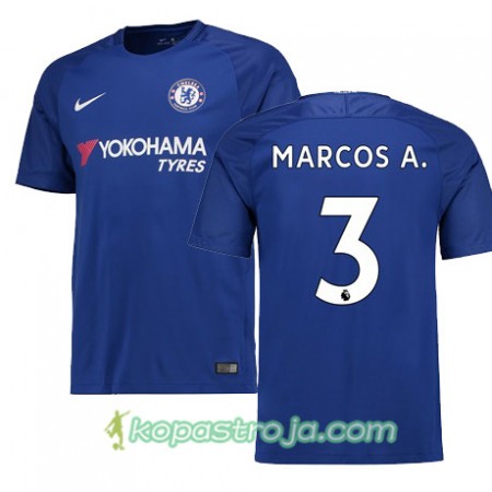 Billiga Fotbollströjor Chelsea MARCOS A 3 Hemma tröja 2017/18 Kortärmad