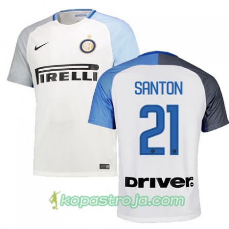 Billiga Fotbollströjor Inter SANTON 21 Borta tröja 2017/18 Kortärmad