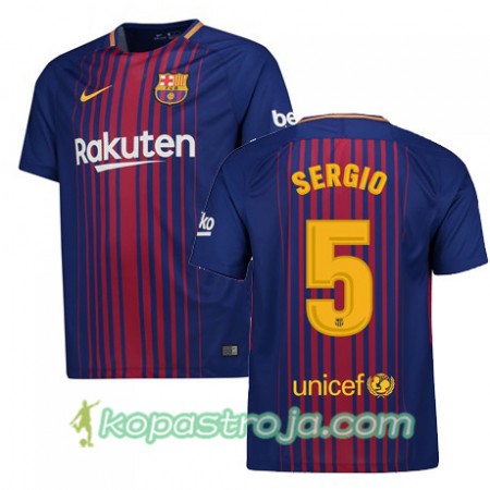 Billiga Fotbollströjor FC Barcelona SERGIO 5 Hemma tröja 2017/18 Kortärmad