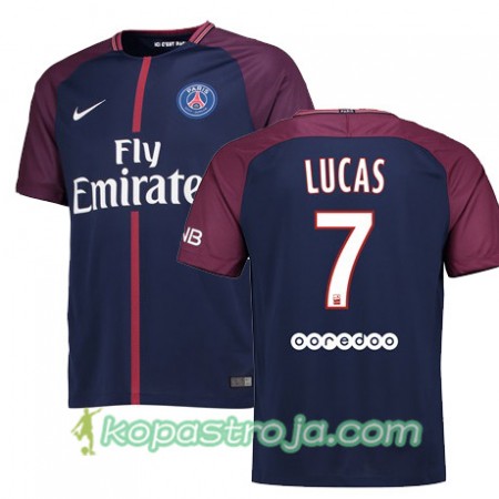 Billiga Fotbollströjor Paris SG LUCAS MOURA 7 Hemma tröja 2017/18 Kortärmad