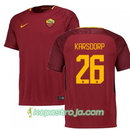 Billiga Fotbollströjor AS Roma KARSDORP 26 Hemma tröja 2017/18 Kortärmad