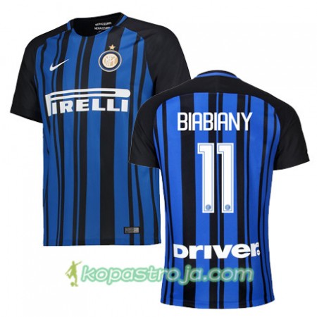 Billiga Fotbollströjor Inter BIABIANY 11 Hemma tröja 2017/18 Kortärmad