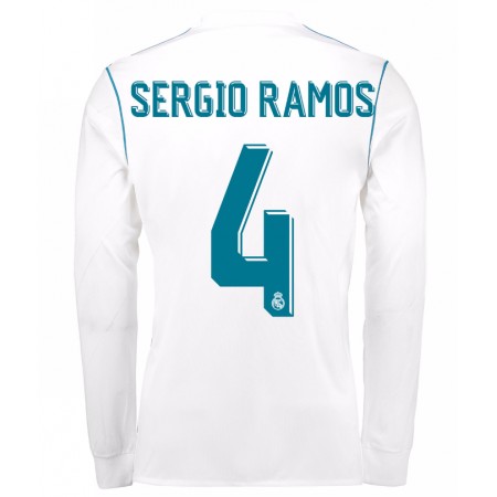 Billiga Fotbollströjor Real Madrid Sergio Ramos 4 Hemma tröja 2017/18 Långärmad