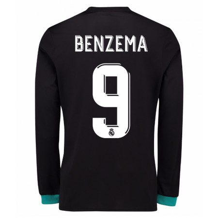Billiga Fotbollströjor Real Madrid Karim Benzema 9 Borta tröja 2017/18 Långärmad