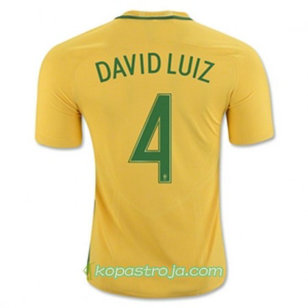 Billiga Fotbollströjor Brasilien DAVID LUIZ Hemma tröja 2016/17 Kortärmad