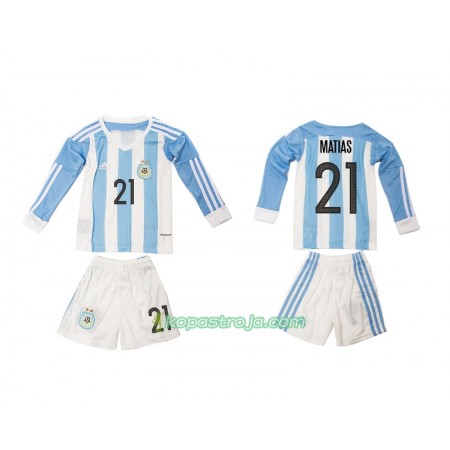 Billiga Fotbollströjor Argentina Matias 21 Barn Hemma tröja 2016 Långärmad