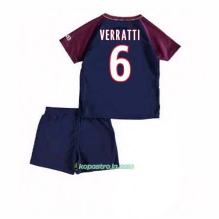 Billiga Fotbollströjor Paris SG Marco Verratti 6 Barn Hemma tröja 2017/18 Kortärmad