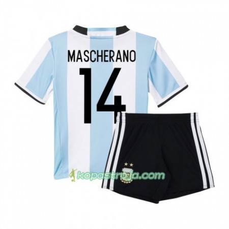 Billiga Fotbollströjor Argentina Javier Mascherano 14 Barn Hemma tröja 2016 Kortärmad