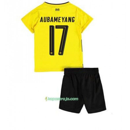 Billiga Fotbollströjor Borussia Dortmund Aubameyang 17 Barn Hemma tröja 2017/18 Kortärmad