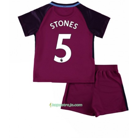 Billiga Fotbollströjor Manchester City John Stones 5 Barn Borta tröja 2017/18 Kortärmad
