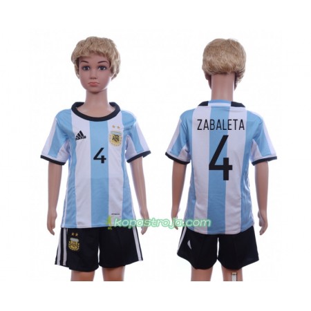 Billiga Fotbollströjor Argentina Zabaleta 4 Barn Hemma tröja 2016 Kortärmad