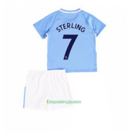 Billiga Fotbollströjor Manchester City Raheem Sterling 7 Barn Hemma tröja 2017/18 Kortärmad