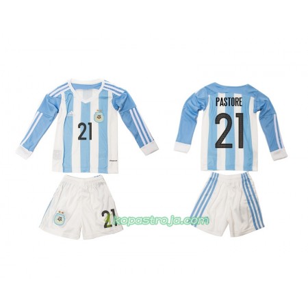 Billiga Fotbollströjor Argentina Pastore 21 Barn Hemma tröja 2016 Långärmad