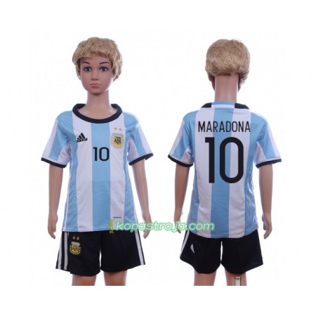 Billiga Fotbollströjor Argentina Maradona 10 Barn Hemma tröja 2016 Kortärmad
