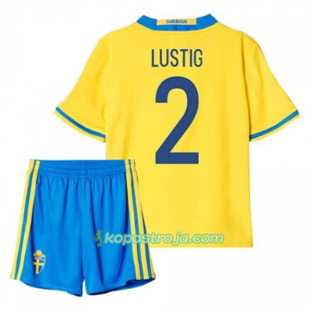 Billiga Fotbollströjor Sverige Lustig 2 Barn Hemma tröja 2016 Kortärmad