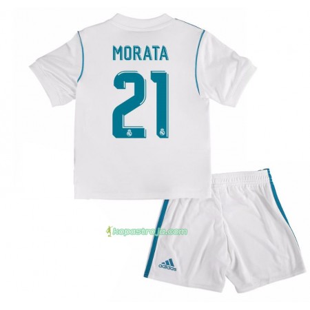 Billiga Fotbollströjor Real Madrid Alvaro Morata 21 Barn Hemma tröja 2017/18 Kortärmad