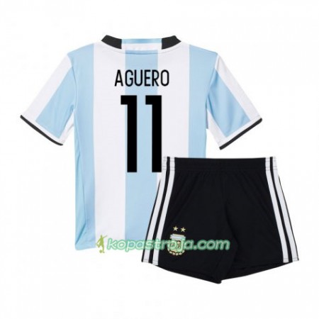 Billiga Fotbollströjor Argentina Sergio Aguero 11 Barn Hemma tröja 2016 Kortärmad