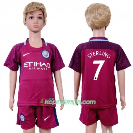 Billiga Fotbollströjor Manchester City Raheem Sterling 7 Barn Borta tröja 2017/18 Kortärmad