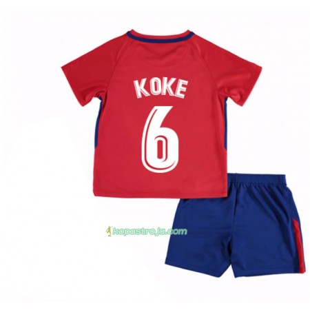 Billiga Fotbollströjor Atlético Madrid Koke 6 Barn Hemma tröja 2017/18 Kortärmad