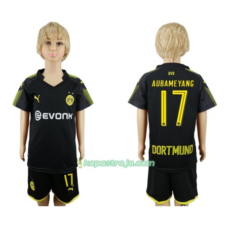 Billiga Fotbollströjor Borussia Dortmund Aubameyang 17 Barn Borta tröja 2017/18 Kortärmad