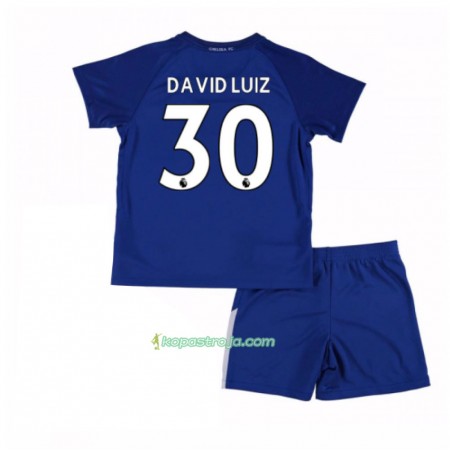 Billiga Fotbollströjor Chelsea David Luiz 30 Barn Hemma tröja 2017/18 Kortärmad