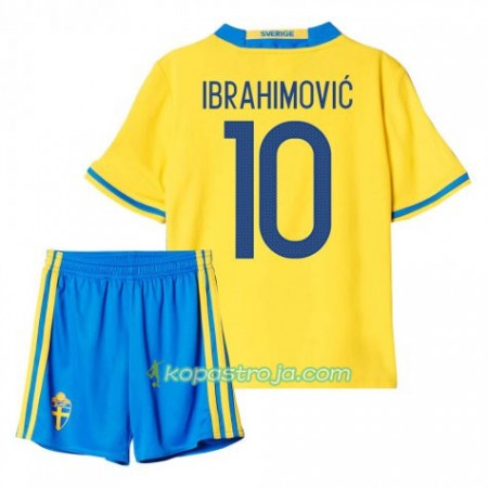 Billiga Fotbollströjor Sverige Ibrahimovic 10 Barn Hemma tröja 2016 Kortärmad