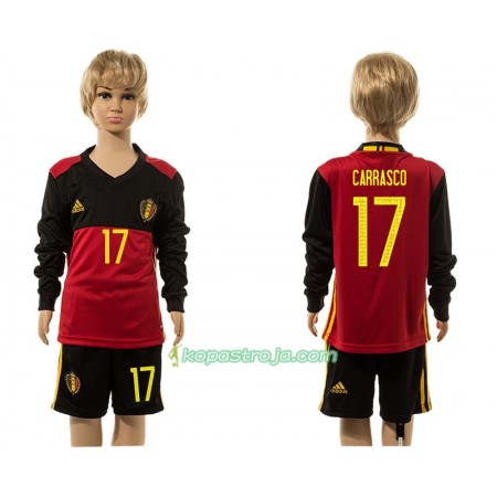 Billiga Fotbollströjor Belgien Carrasco 17 Barn Hemma tröja 2016 Långärmad